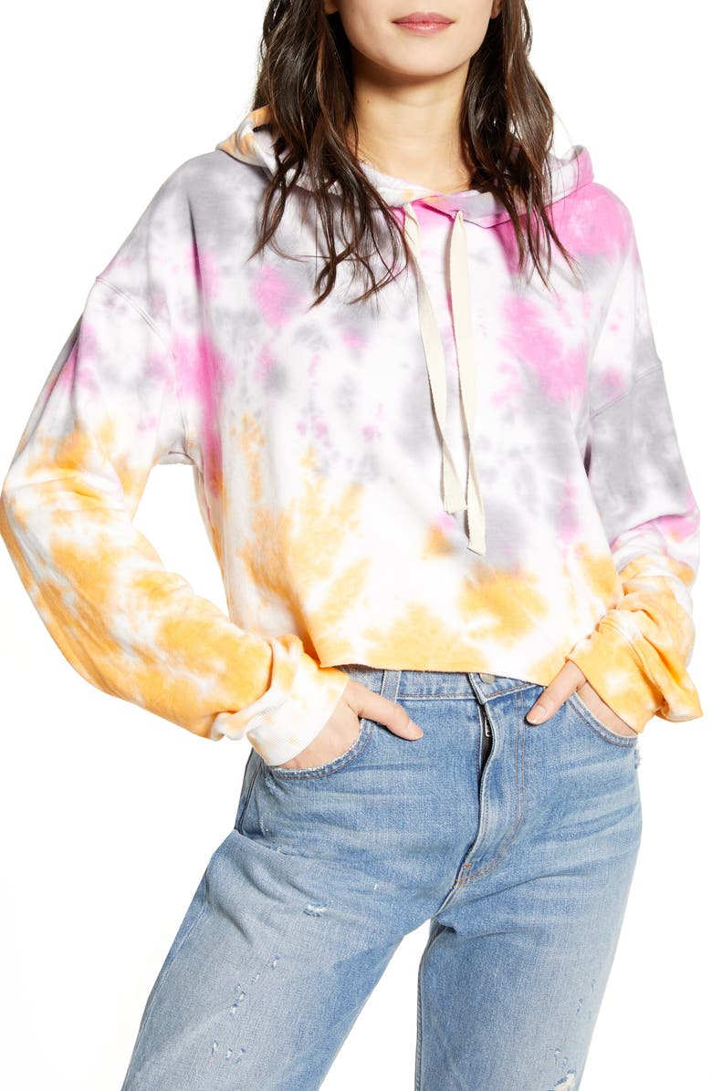 Recycled Karma Tie Dye Crop Hoodie, Main, color,