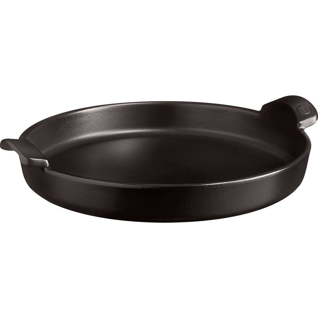 Emile Henry 12-inch Round Deep Dish Pizza Pan In Charcoal