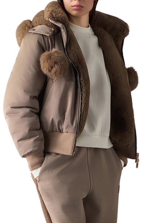 Luxe Satin Reversible Faux Fur Bomber Jacket