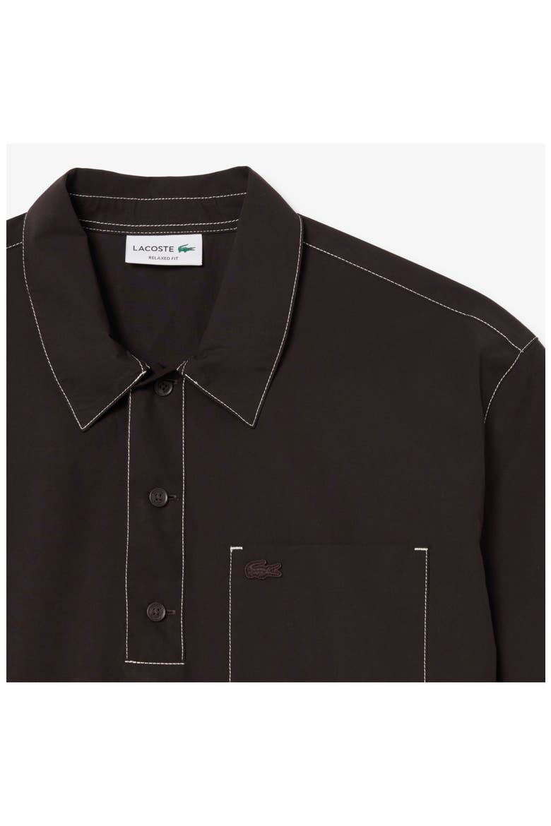 Topstitch Detail Woven Cotton Shirt, Alternate, color, BUFFALO