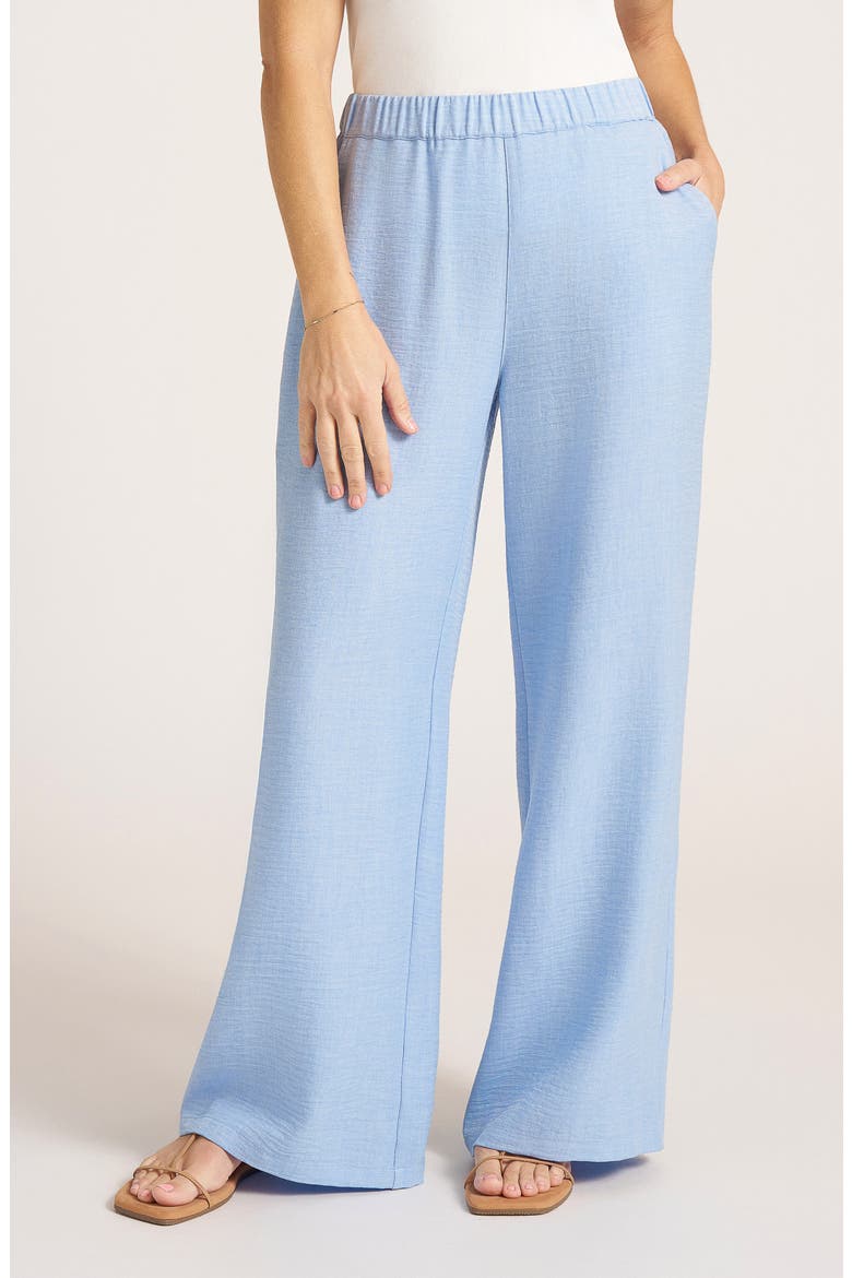 Sadie Wide Leg Pull-On Pants, Main, color, CHAMBRAY