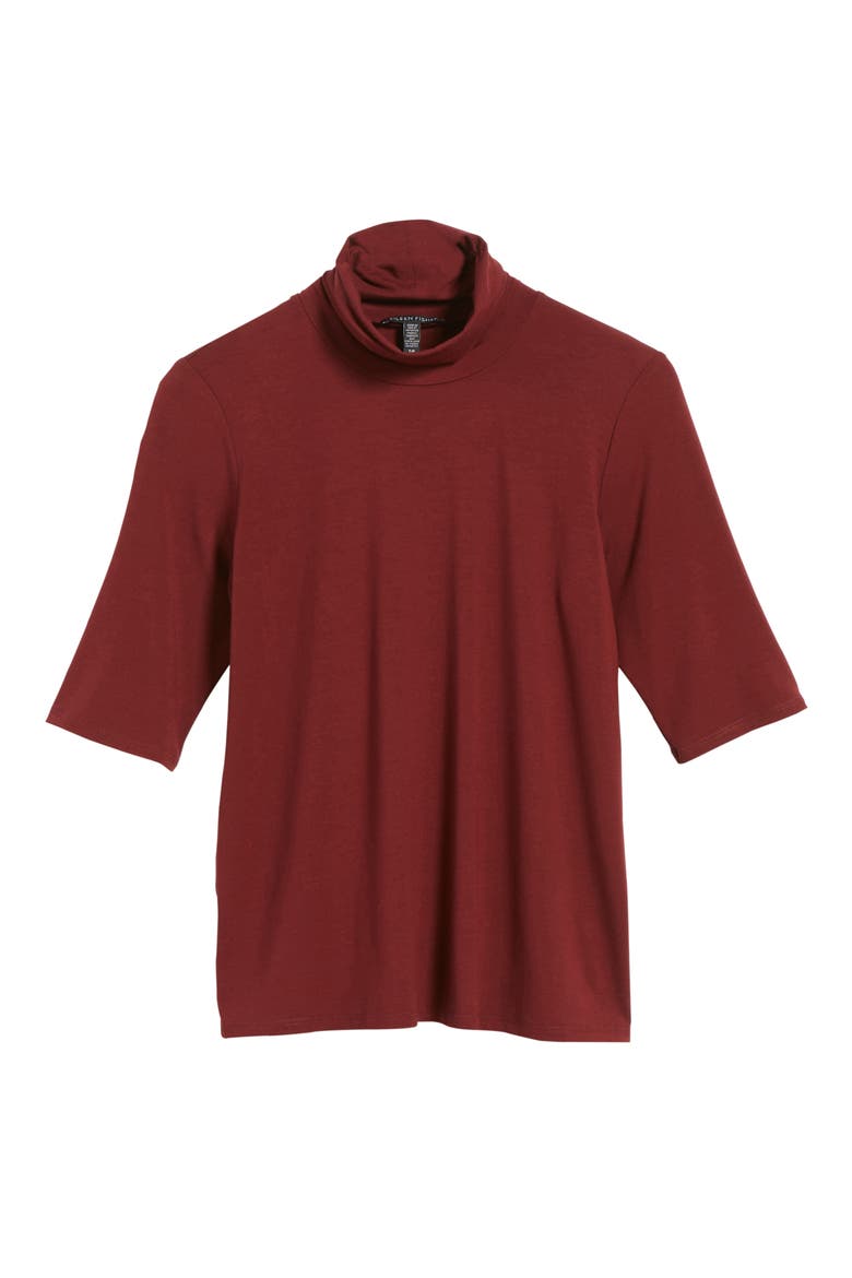 Scrunch Neck Jersey Top, Alternate, color, CLARET