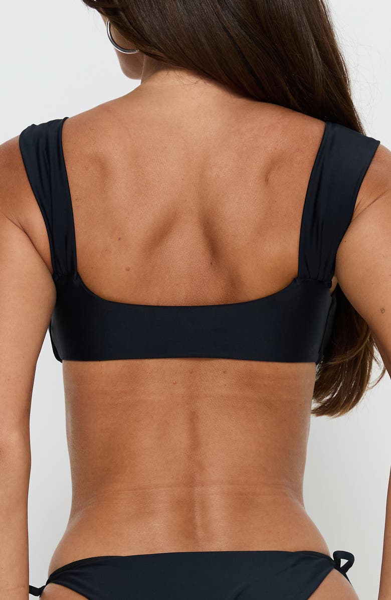 Princess Polly Freefall Tie Front Bikini Top, Alternate, color, Black
