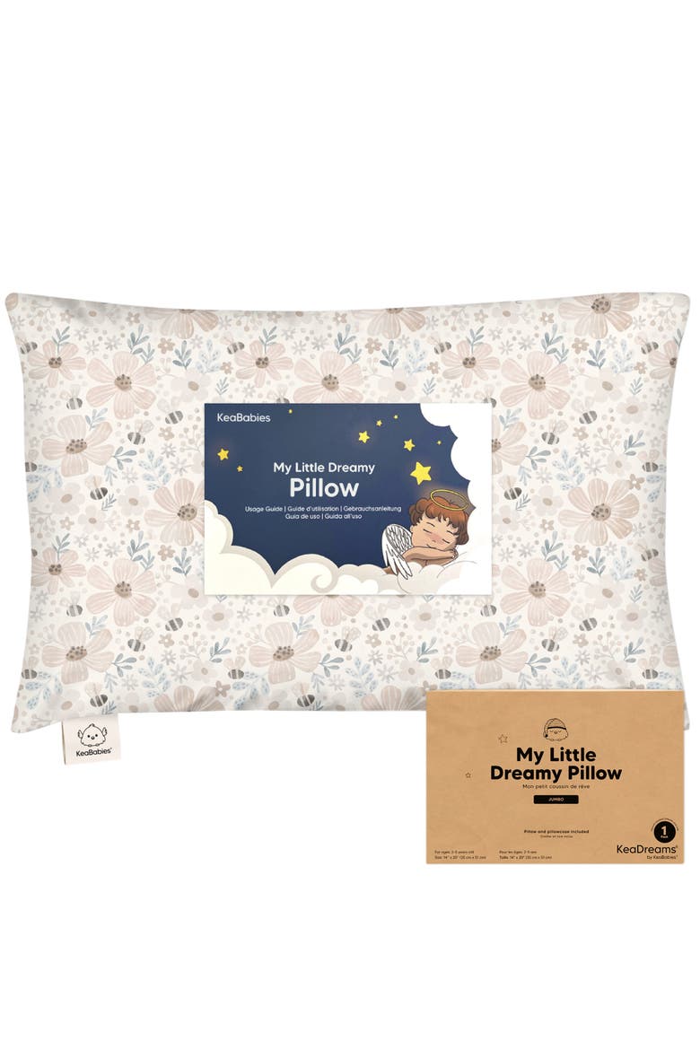Jumbo Toddler Pillow with Pillowcase, Main, color, Flora Vale