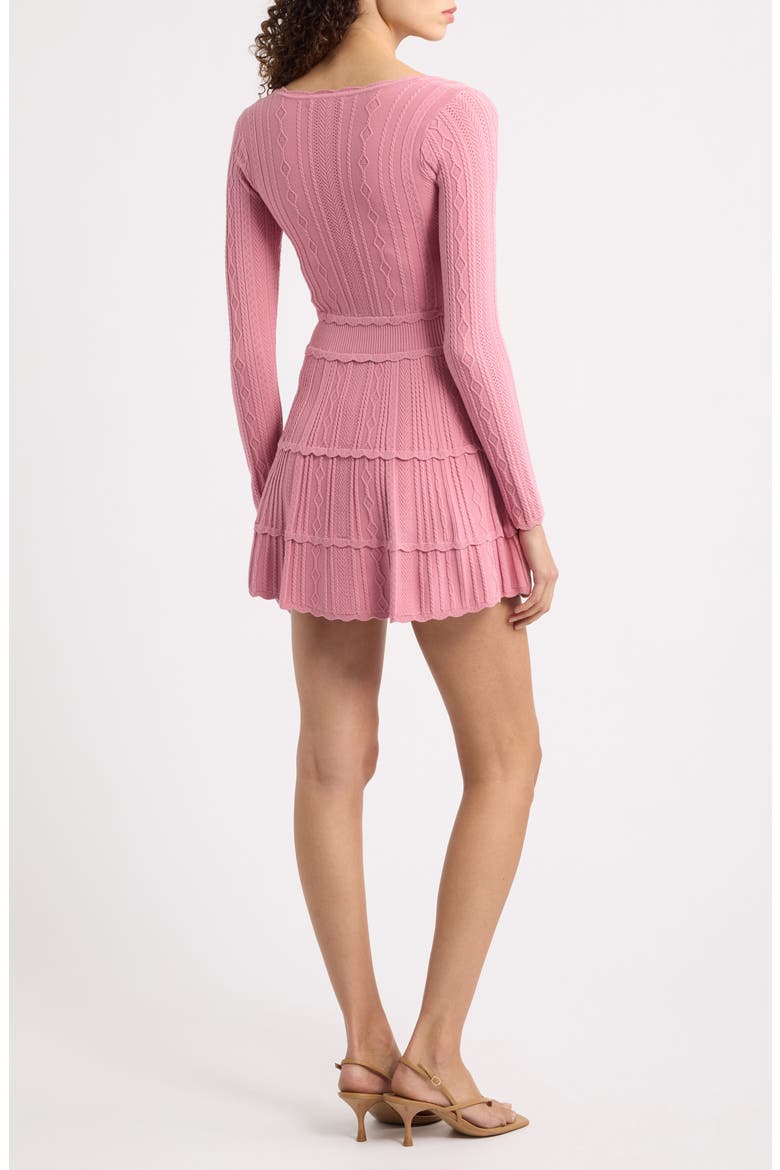 Lunelle Cable Knit Minidress, Alternate, color, PEONY