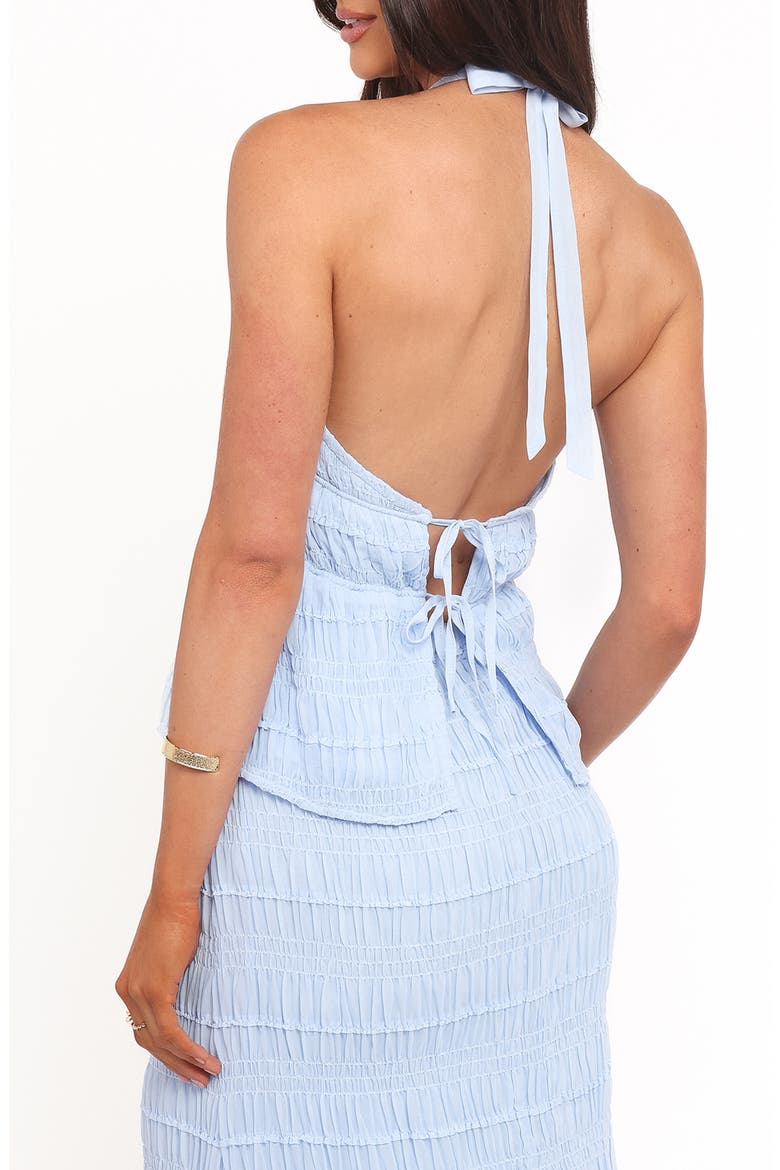 Zafira Textured Halter Top, Alternate, color, BLUE
