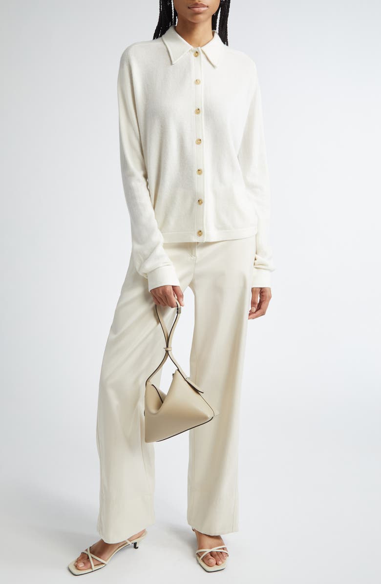 TOTEME Twisted Seam Trousers, Alternate, color, Ecru