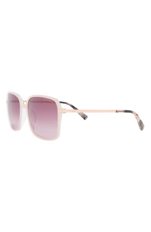 Ted Baker 57mm Gradient Square Sunglasses In Brown