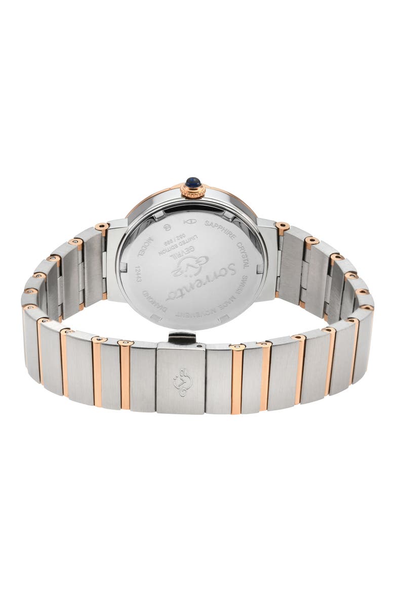 Sorrento Swiss Quartz Diamond Bracelet Watch, 32mm, Alternate, color, TWO TONE