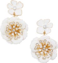 Carolina Herrera Floral Dangle Drop Earrings