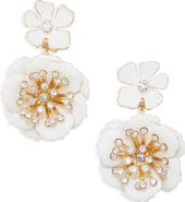 Carolina Herrera Floral Dangle Drop Earrings