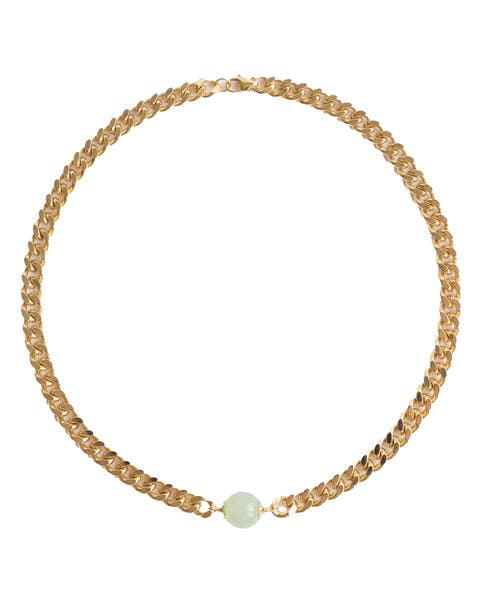 Charlotte Green jade gold chain necklace