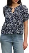 VELVET Thera Printed Off the Shoulder Cotton Voile Top