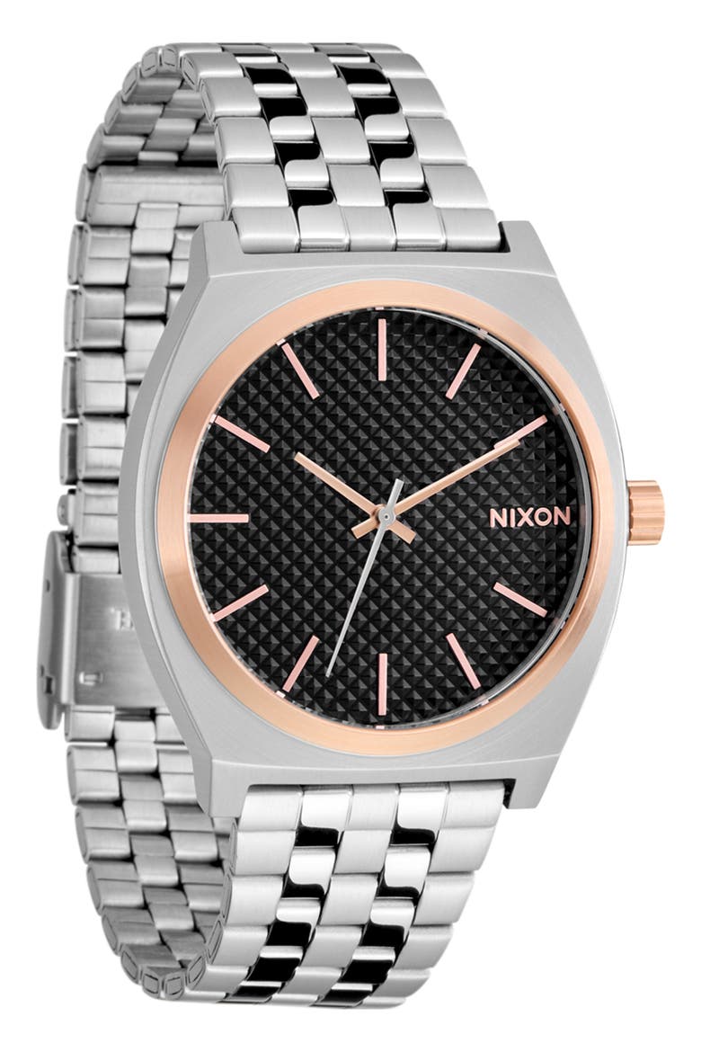 Time Teller Bracelet Watch, 37mm, Alternate, color, SILVER / ROSE GOLD / BLACK