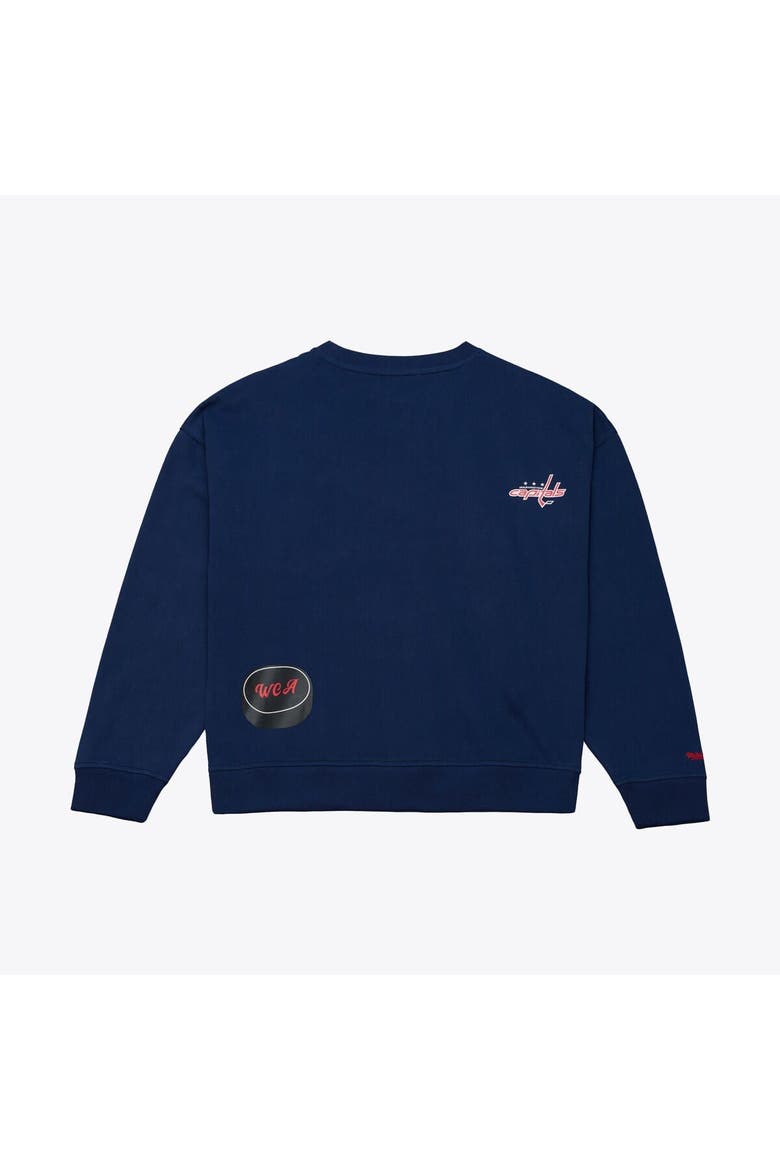 Women's Mitchell & Ness  Navy Washington Capitals Crewneck Sweatshirt, Alternate, color, Navy