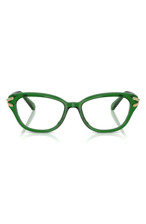 Swarovski 54mm Pillow Optical Glasses In Transparent Green