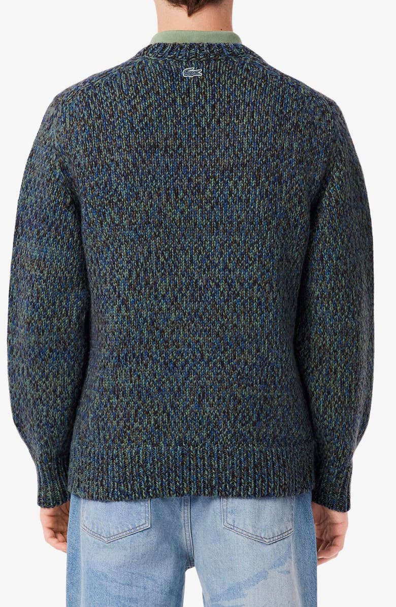 Lacoste Classic Fit Crocodile Intarsia Sweater, Alternate, color, Bleu France Mouline