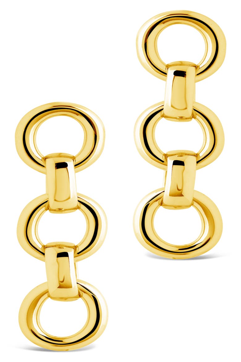Frankie Chain Linear Drop Earrings, Alternate, color, GOLD