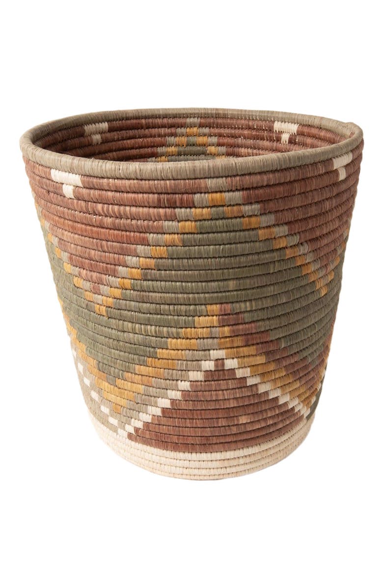 Maadili Collective Wide Zig Zag Bucket Basket, Alternate, color, Natural