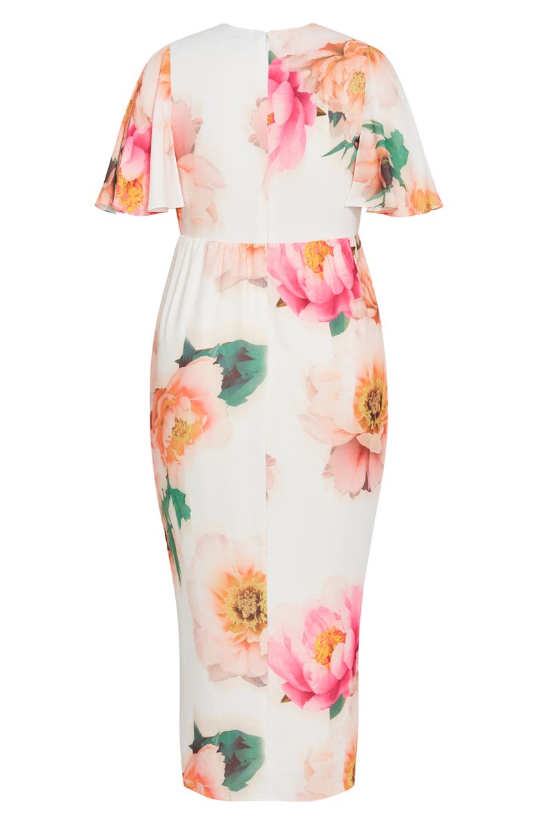 City Chic Braelynn Print Faux Wrap Maxi Dress, Alternate, color, Garden Party