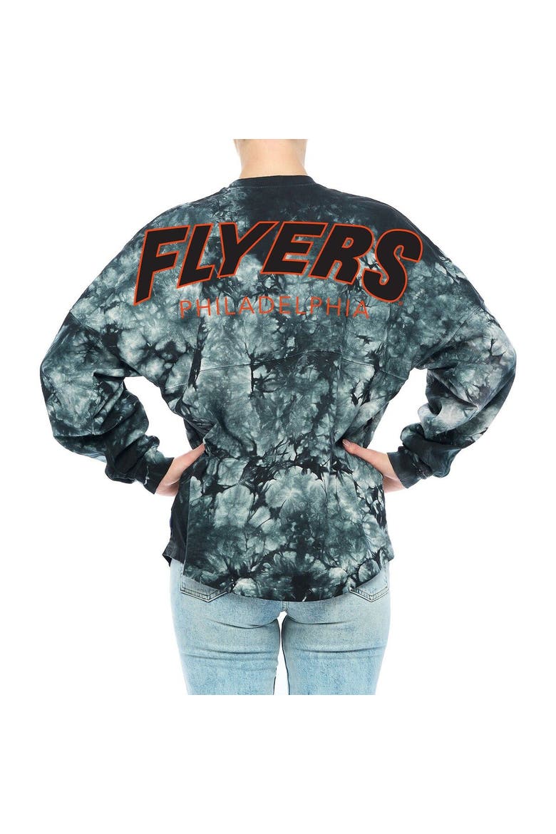 Women's Fanatics Branded Black Philadelphia Flyers Crystal-Dye Long Sleeve T-Shirt, Alternate, color, Black
