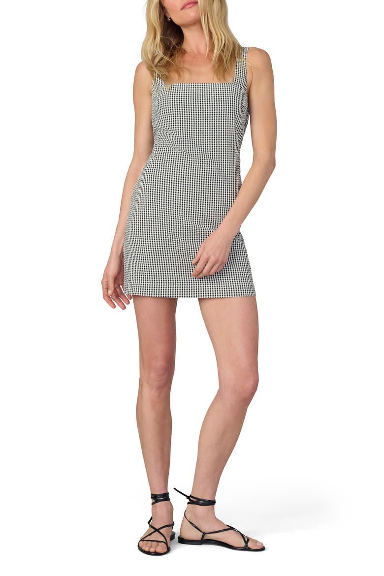 The Drew Gingham Cotton Minidress, Main, color, BLACK/WHITE GINGHA