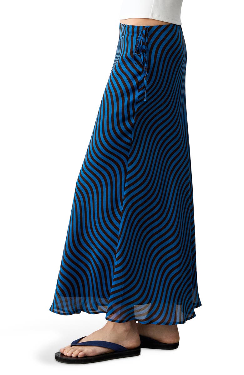 MANGO TEEN Wave Print Midi Skirt, Alternate, color, 