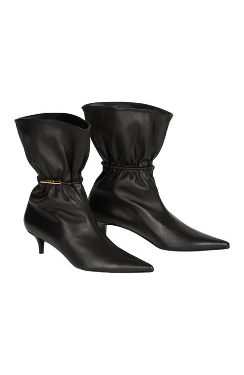 Balmain Sphynx Smooth Leather Ankle Boots In Black