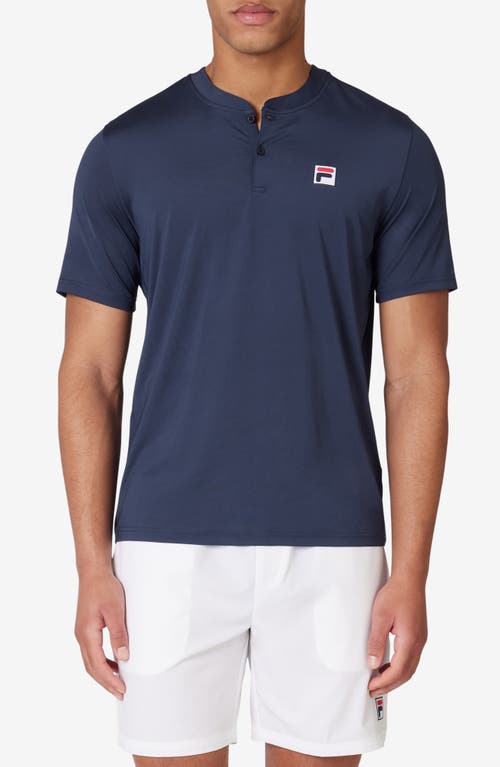 FILA Tennis Essentials Short Sleeve Performance Henley in French Navy 