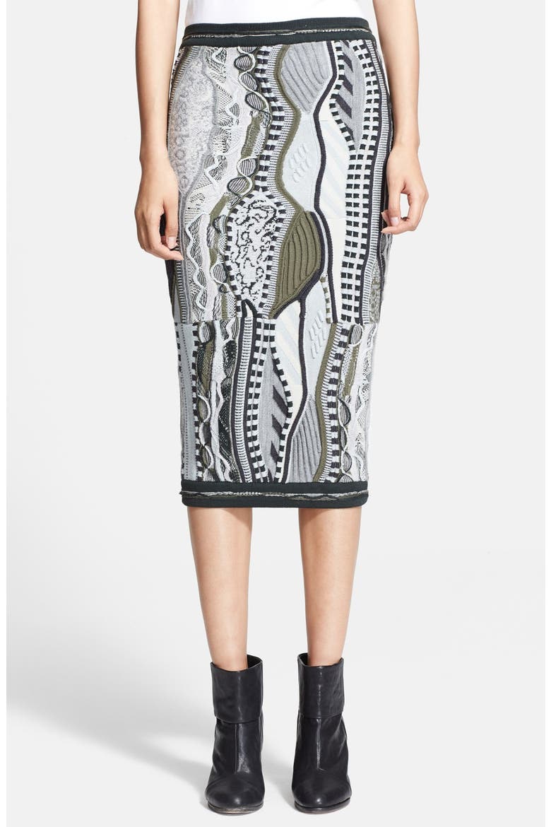 x Coogi Knit Skirt, Main, color, FLYNT GREEN
