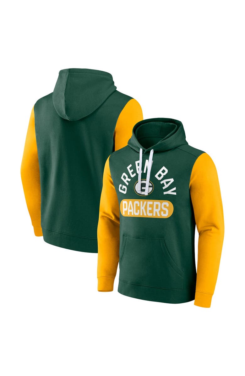 FANATICS Men's Fanatics Green Green Bay Packers Extra Point Pullover Hoodie, Main, color, 