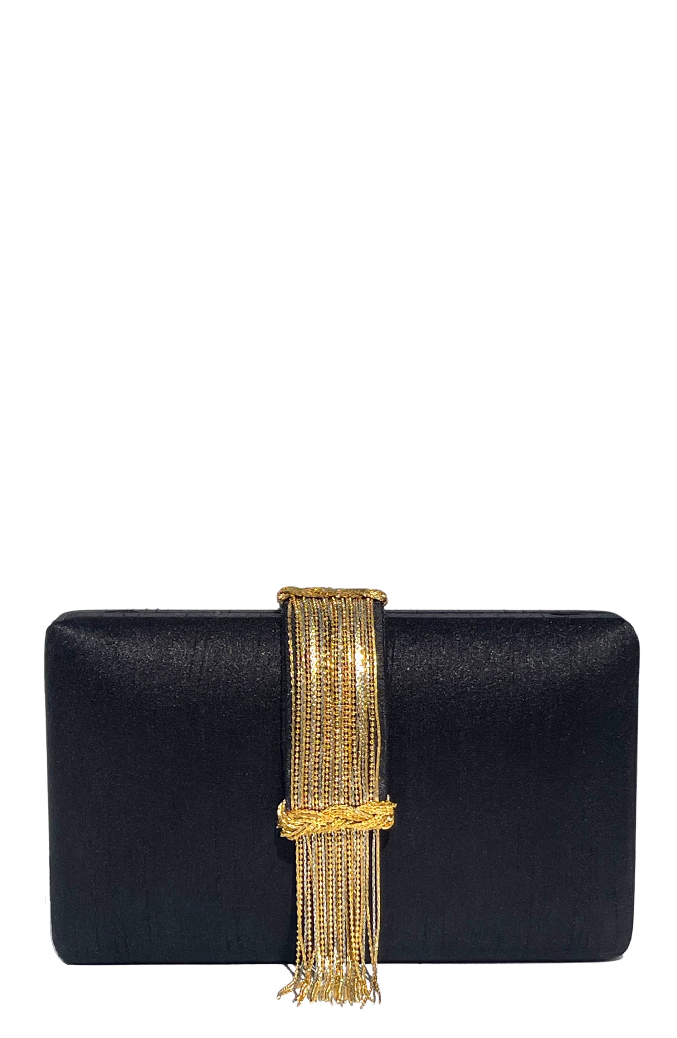 Simitri Fringe Clutch, Alternate, color, Noir