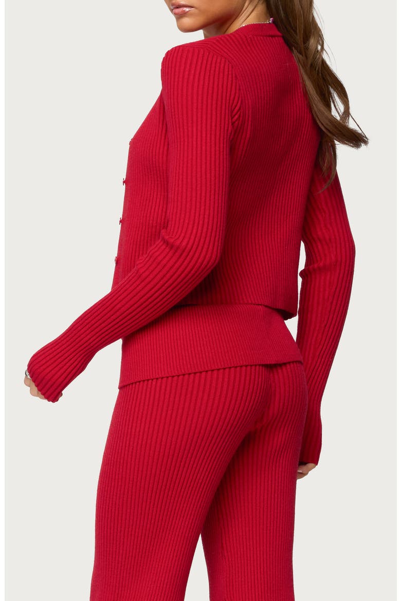 Adannah Rib Cardigan, Alternate, color, RED