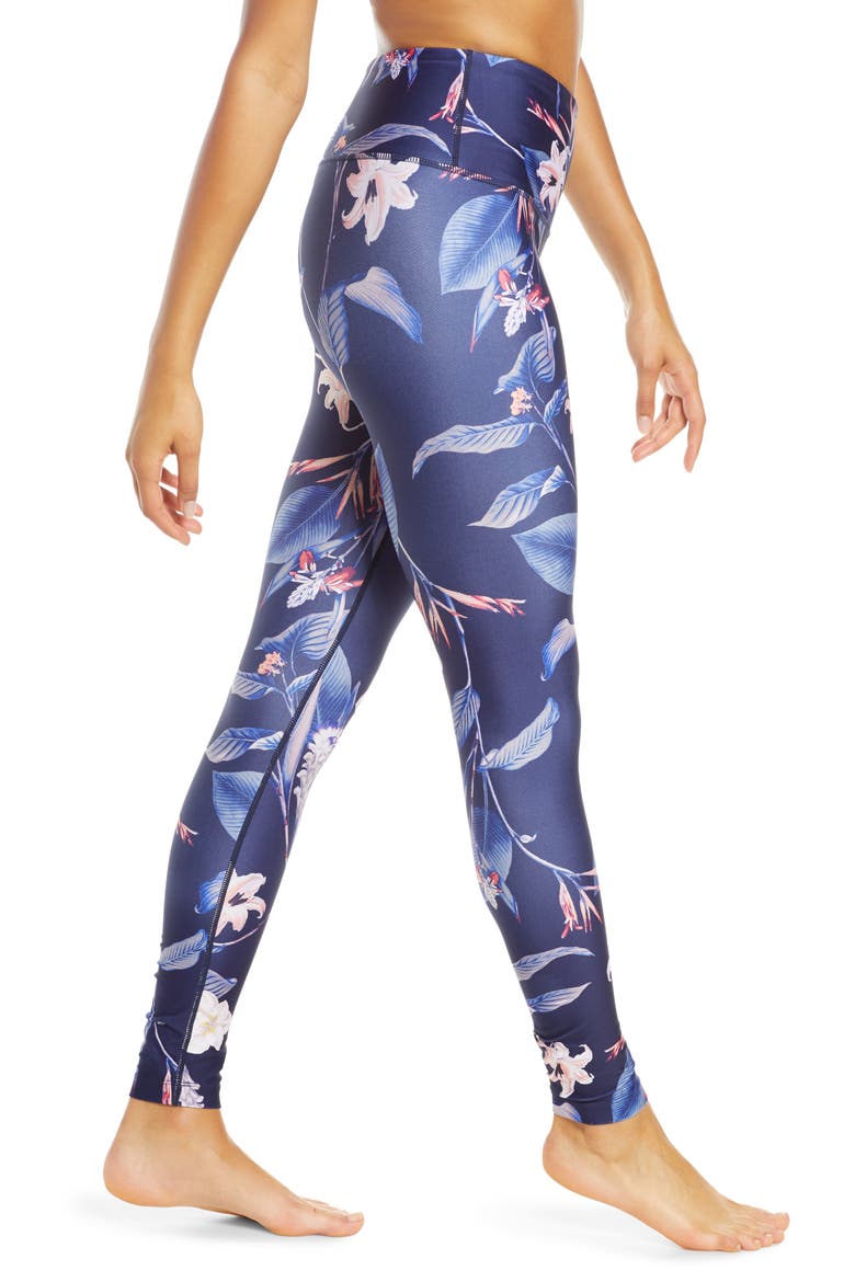 Stardust High Waist Ankle Leggings, Alternate, color, NAVY MARITIME PARADISE FLORAL