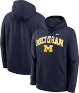 Nike Men's Nike Navy Michigan Wolverines Club Fleece Arch Pullover Hoodie