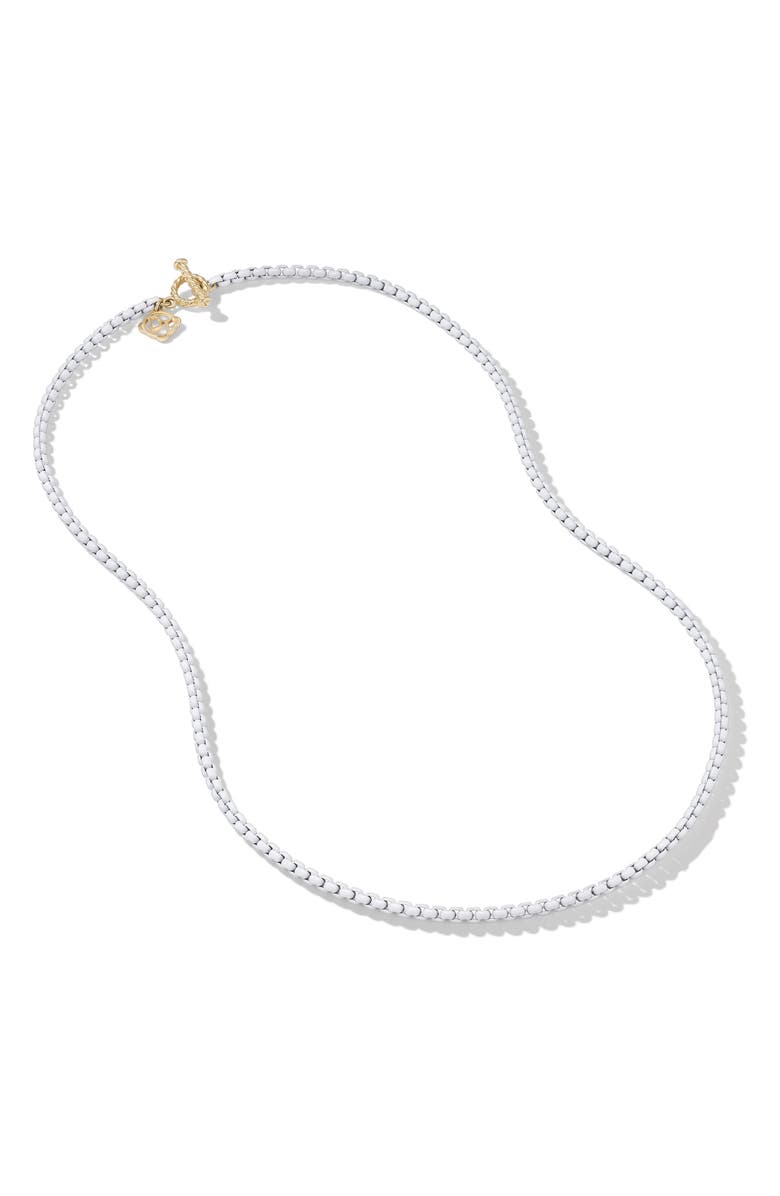 David Yurman DY Bel Aire Color Box Chain Necklace in Turquoise Acrylic with 14K Yellow Gold, 2.7mm, Alternate, color, Silver