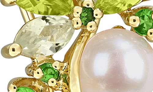 Delmar 6-8.5mm Cultured Freshwater Pearl & Gemstone Cluster Earrings In Green