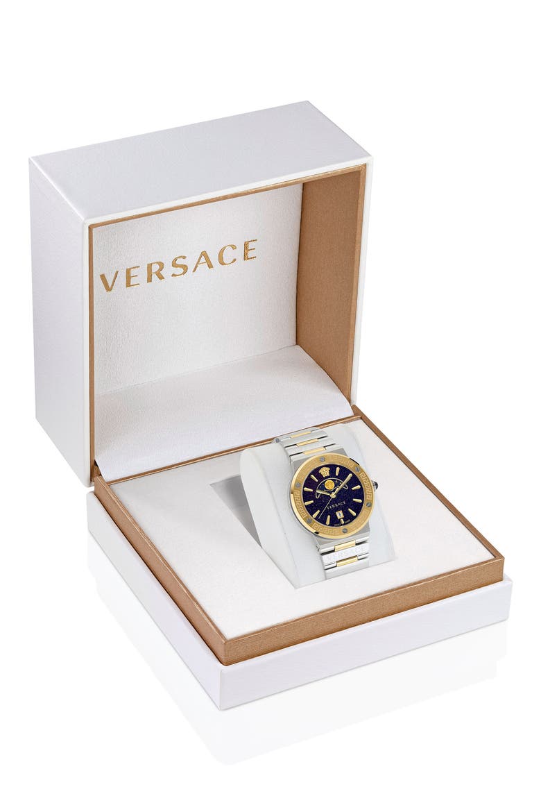 Greca Logo Bracelet Watch, 38mm, Alternate, color, TWO TONE