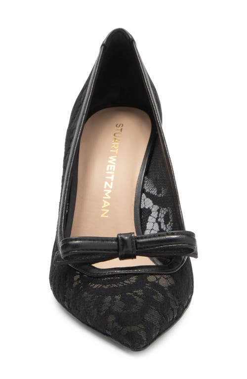 Shop Stuart Weitzman Felicity Bow Pointed Toe Pump In Black