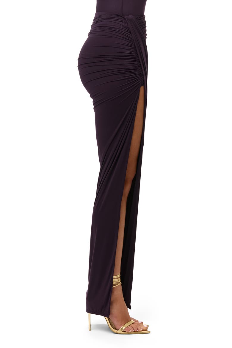 High Slit Maxi Skirt, Alternate, color, BLACKBERRY