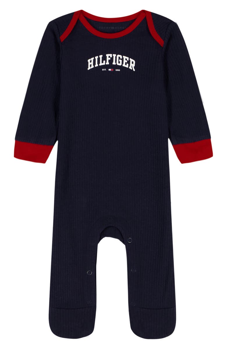 Tommy Hilfiger Logo Footie, Main, color, Navy