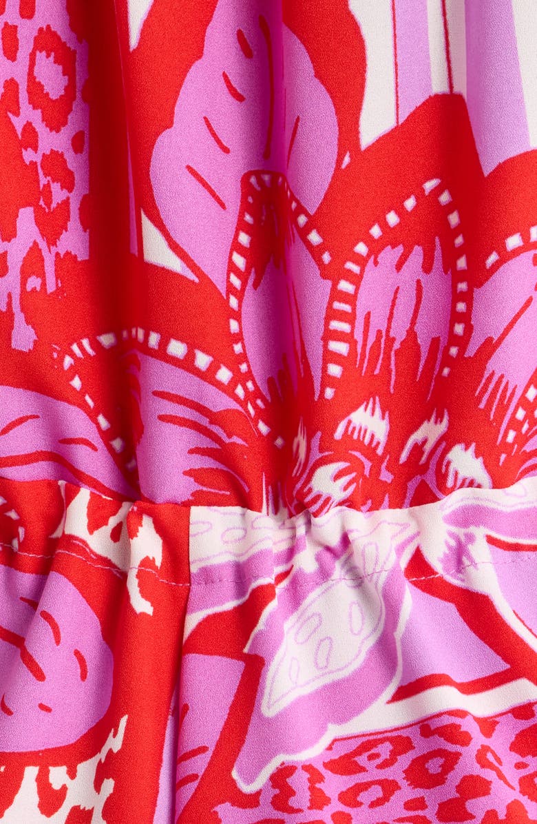 SUGARLIPS Barba Tropical Petrie Button Up Romper, Alternate, color, Red-White