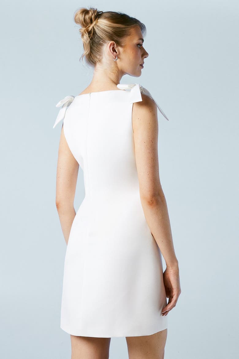 Satin Bow Bridal Mini Dress, Alternate, color, Ivory