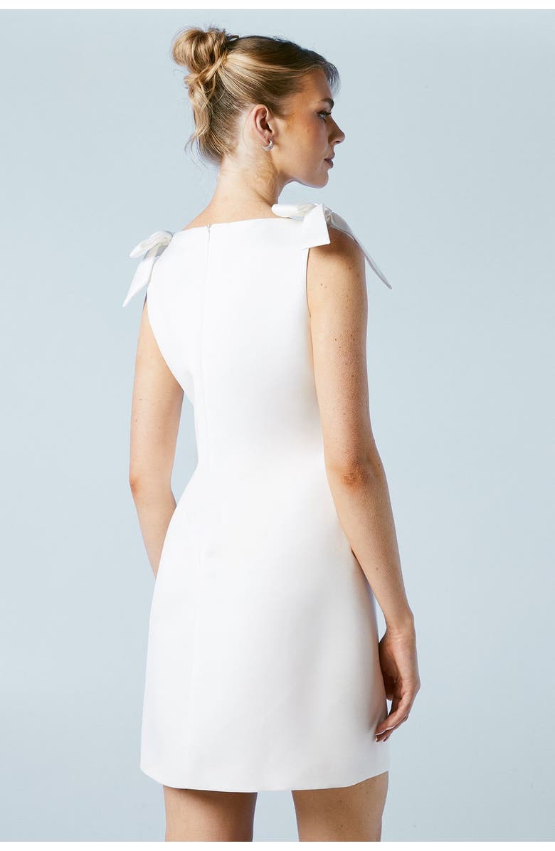 Coast Satin Bow Bridal Mini Dress, Alternate, color, Ivory