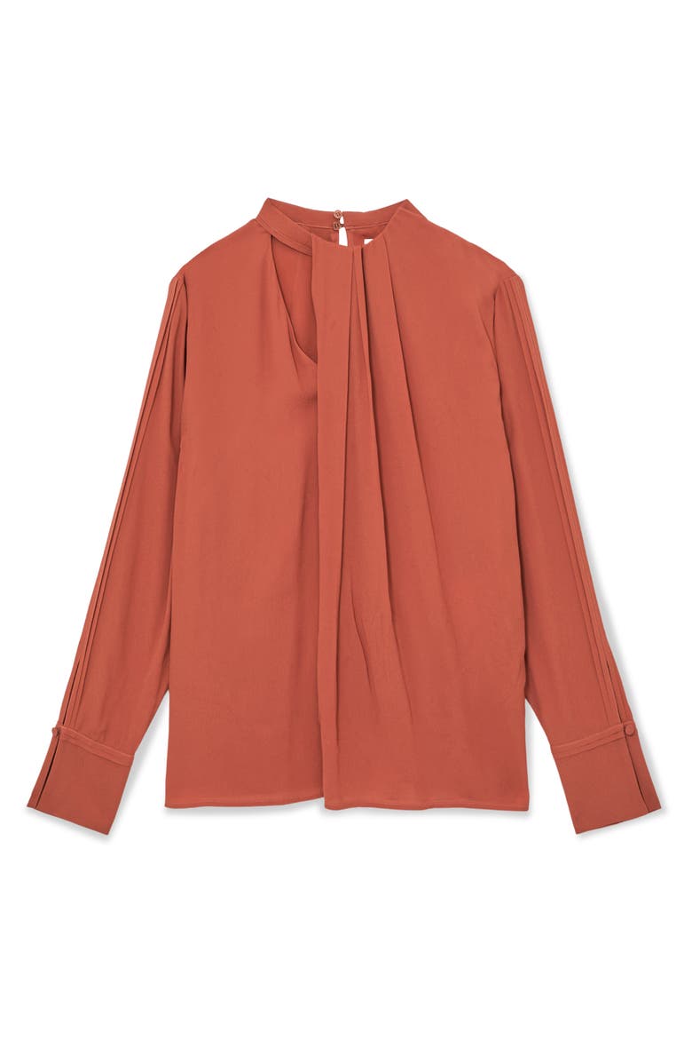 Marta Drape Cutout Crepe Top, Alternate, color, COPPER