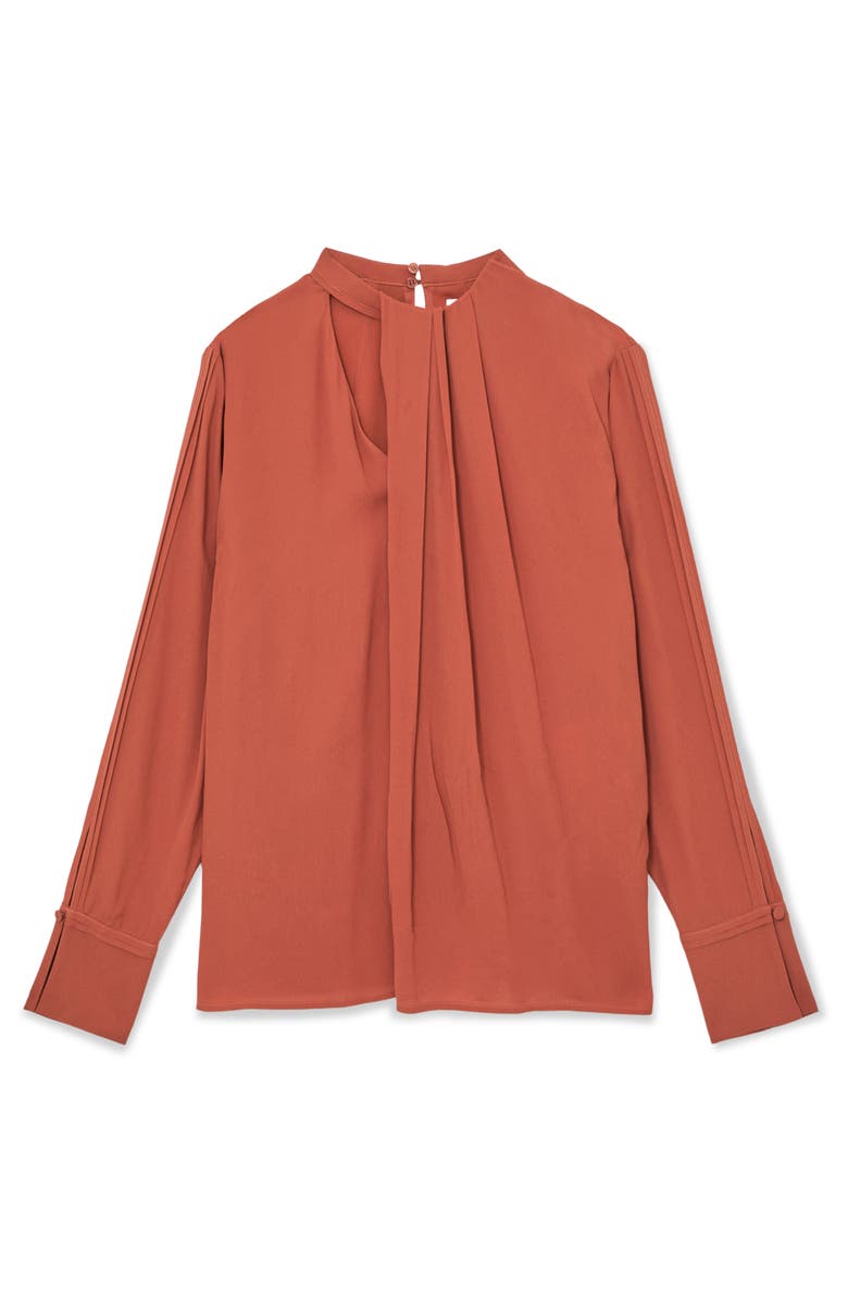 Reiss Marta Drape Cutout Crepe Top, Alternate, color, Copper