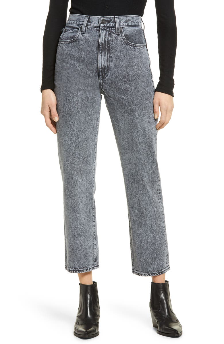 SLVRLAKE London High Waist Crop Straight Leg Jeans, Main, color,