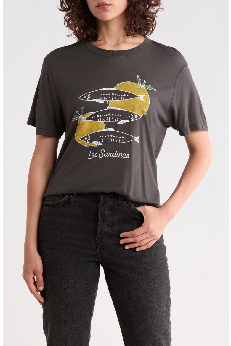 Les Sardines Graphic T-Shirt, Main, color, VINTAGE BLACK
