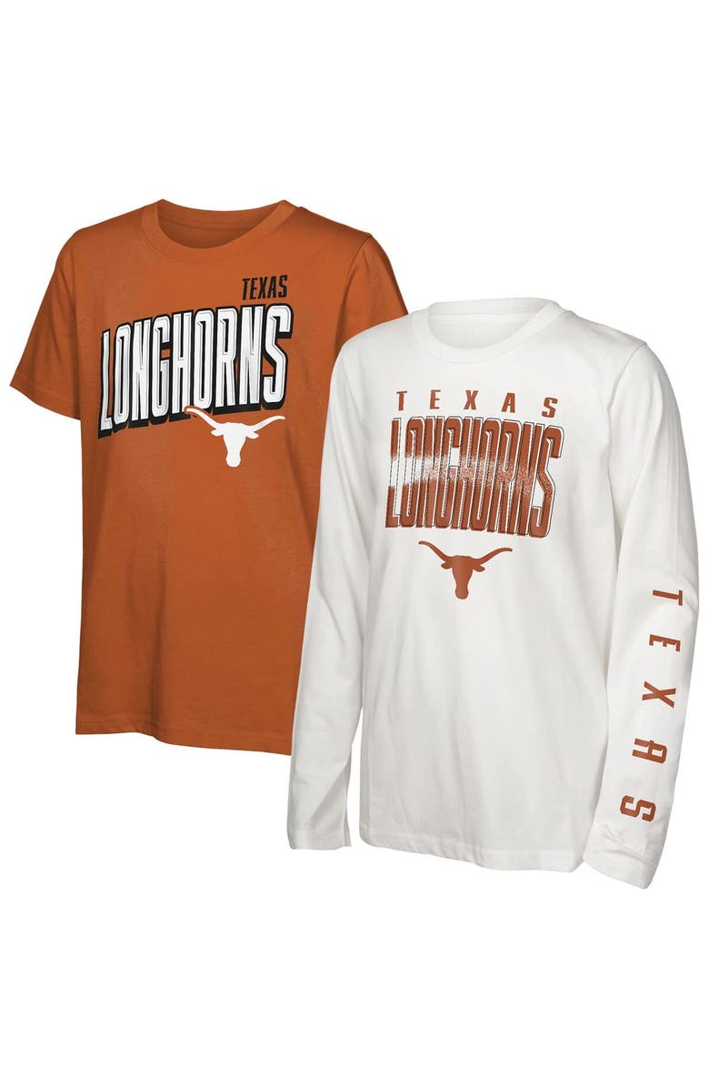 Outerstuff Youth Outerstuff  Texas Longhorns In The Mix T-Shirt Combo Set, Alternate, color, Brown