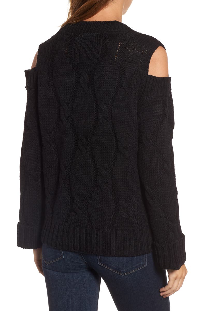 RDI Cold Shoulder Cable Sweater, Alternate, color, 